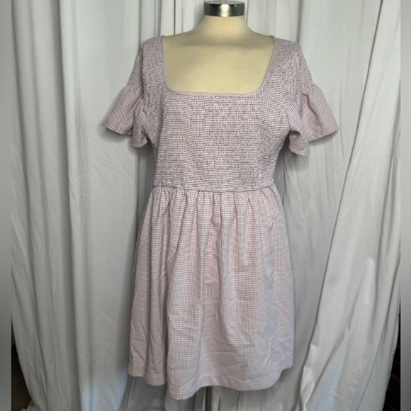 Bohme Light Pink Checkered Midi/Short Dress - Picture 1 of 4